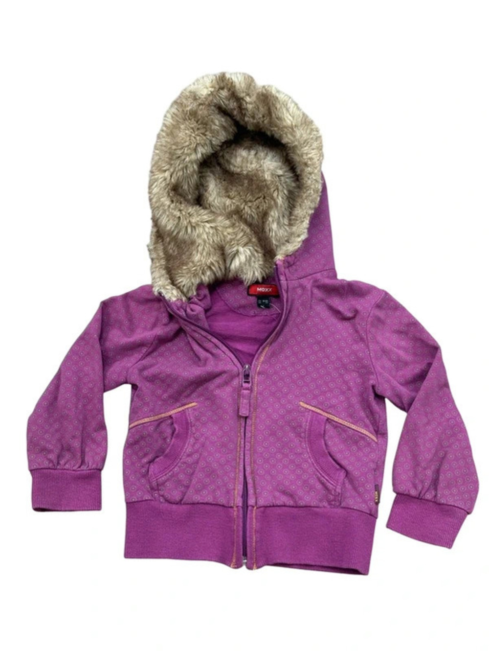 Mexx girls purple cozy zip up  jacket size 3/4